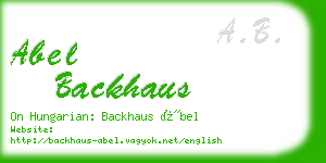 abel backhaus business card